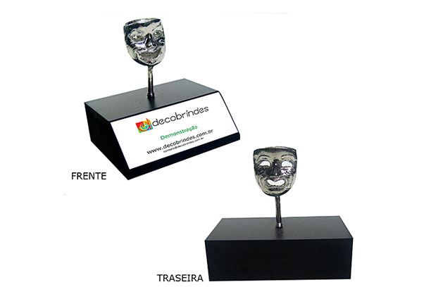 Troféu com máscara de teatro para eventos e premiação